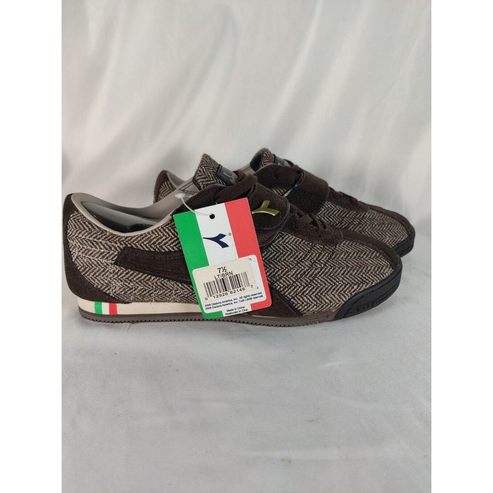Diadora Women Low Top Brown Tweed Casual Shoes Size 7.5 style 0w8005a